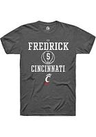 Cj Fredrick  Cincinnati Bearcats Dark Grey Rally NIL Sport Icon Short Sleeve T Shirt