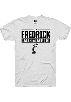 Cj Fredrick Cincinnati Bearcats Rally NIL Stacked Box Short Sleeve T Shirt