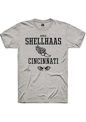 Brock Shellhaas  Cincinnati Bearcats Ash Rally NIL Sport Icon Short Sleeve T Shirt