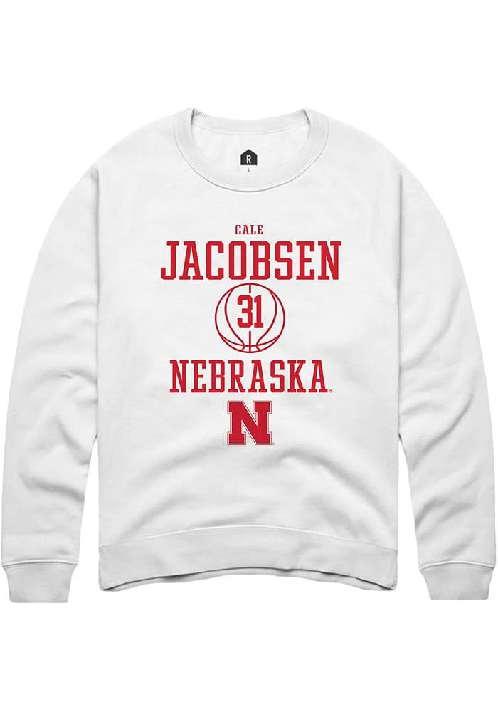 Cale Jacobsen Rally Nebraska Cornhuskers Mens NIL Sport Icon Long Sleeve Crew Sweatshirt