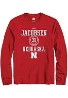 Cale Jacobsen  Nebraska Cornhuskers Red Rally NIL Sport Icon Long Sleeve T Shirt