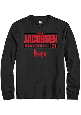 Cale Jacobsen Nebraska Cornhuskers Rally NIL Stacked Box Long Sleeve T Shirt