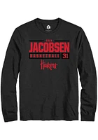 Cale Jacobsen Nebraska Cornhuskers Rally NIL Stacked Box Long Sleeve T Shirt