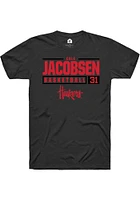 Cale Jacobsen Nebraska Cornhuskers Rally NIL Stacked Box Short Sleeve T Shirt