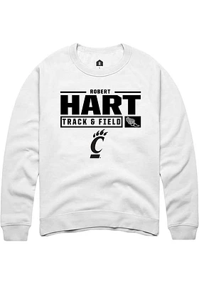 Robert Hart Rally Cincinnati Bearcats Mens NIL Stacked Box Long Sleeve Crew Sweatshirt