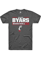 Brianna Byars  Cincinnati Bearcats Dark Grey Rally NIL Stacked Box Short Sleeve T Shirt