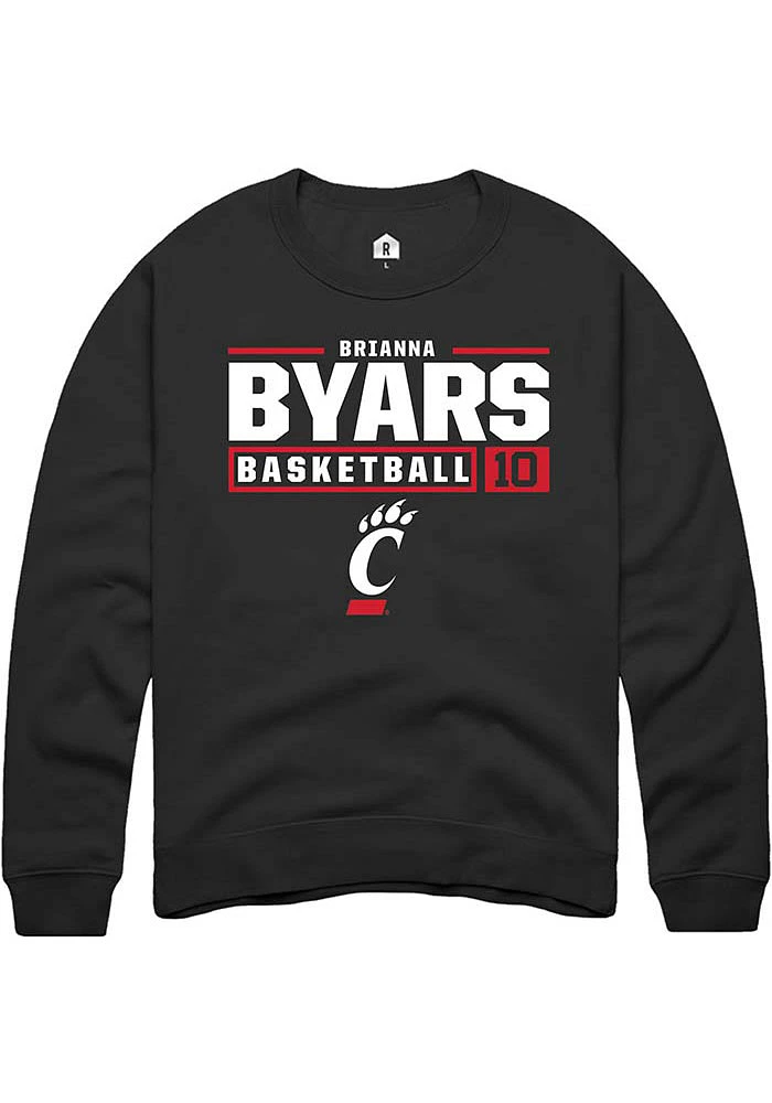 Brianna Byars Rally Cincinnati Bearcats Mens NIL Stacked Box Long Sleeve Crew Sweatshirt