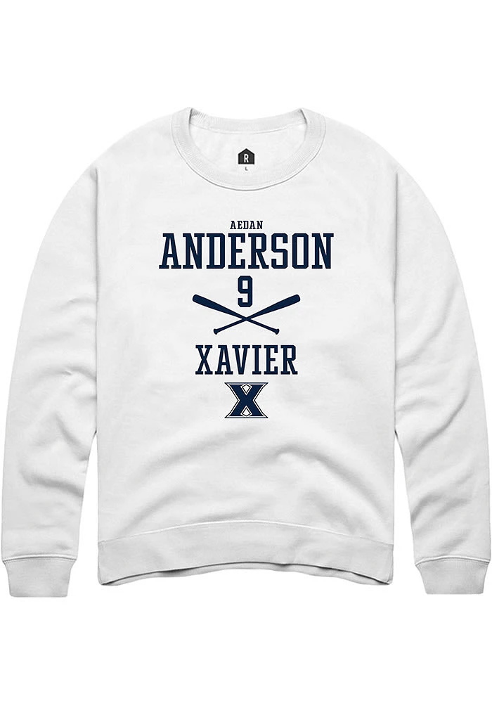 Aedan Anderson Rally Xavier Musketeers Mens NIL Sport Icon Long Sleeve Crew Sweatshirt