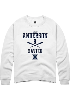 Aedan Anderson Rally Xavier Musketeers Mens NIL Sport Icon Long Sleeve Crew Sweatshirt