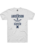 Aedan Anderson  Xavier Musketeers White Rally NIL Sport Icon Short Sleeve T Shirt