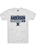 Aedan Anderson  Xavier Musketeers White Rally NIL Stacked Box Short Sleeve T Shirt