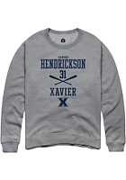 Carter Hendrickson  Rally Xavier Musketeers Mens Graphite NIL Sport Icon Long Sleeve Crew Sweatshi..