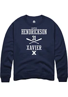 Carter Hendrickson  Rally Xavier Musketeers Mens Navy Blue NIL Sport Icon Long Sleeve Crew Sweatsh..