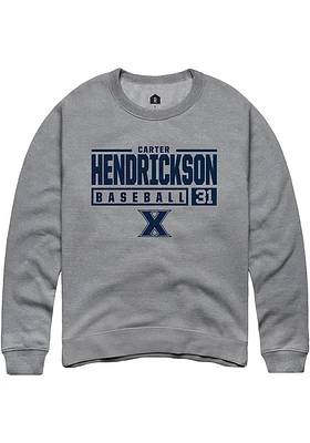 Carter Hendrickson  Rally Xavier Musketeers Mens Graphite NIL Stacked Box Long Sleeve Crew Sweatsh..