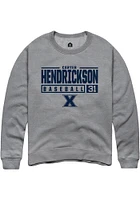 Carter Hendrickson  Rally Xavier Musketeers Mens Graphite NIL Stacked Box Long Sleeve Crew Sweatsh..