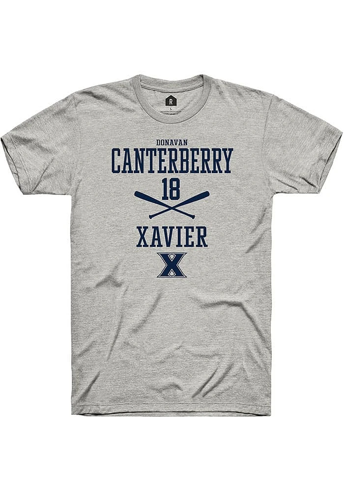 Donavan Canterberry  Xavier Musketeers Ash Rally NIL Sport Icon Short Sleeve T Shirt