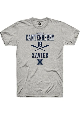 Donavan Canterberry  Xavier Musketeers Ash Rally NIL Sport Icon Short Sleeve T Shirt