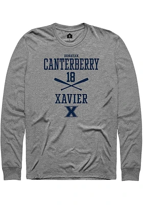 Donavan Canterberry  Xavier Musketeers Graphite Rally NIL Sport Icon Long Sleeve T Shirt