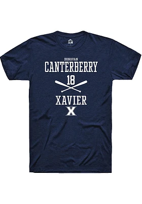 Donavan Canterberry  Xavier Musketeers Navy Blue Rally NIL Sport Icon Short Sleeve T Shirt