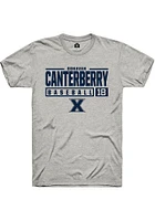 Donavan Canterberry  Xavier Musketeers Ash Rally NIL Stacked Box Short Sleeve T Shirt