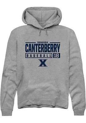 Donavan Canterberry  Rally Xavier Musketeers Mens Graphite NIL Stacked Box Long Sleeve Hoodie