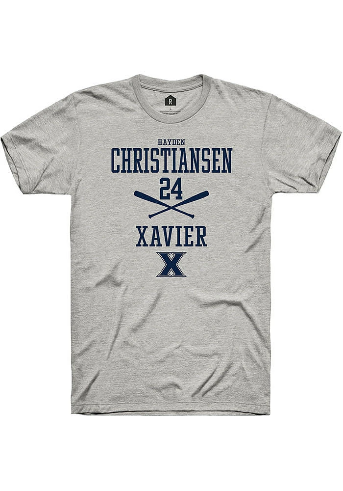 Hayden Christiansen  Xavier Musketeers Ash Rally NIL Sport Icon Short Sleeve T Shirt