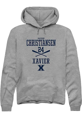 Hayden Christiansen  Rally Xavier Musketeers Mens Graphite NIL Sport Icon Long Sleeve Hoodie