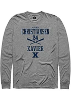 Hayden Christiansen  Xavier Musketeers Graphite Rally NIL Sport Icon Long Sleeve T Shirt