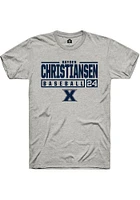 Hayden Christiansen  Xavier Musketeers Ash Rally NIL Stacked Box Short Sleeve T Shirt