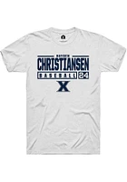 Hayden Christiansen  Xavier Musketeers White Rally NIL Stacked Box Short Sleeve T Shirt