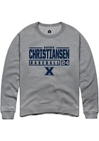 Hayden Christiansen  Rally Xavier Musketeers Mens Graphite NIL Stacked Box Long Sleeve Crew Sweats..