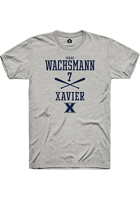 Isaac Wachsmann  Xavier Musketeers Ash Rally NIL Sport Icon Short Sleeve T Shirt