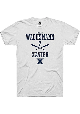 Isaac Wachsmann  Xavier Musketeers White Rally NIL Sport Icon Short Sleeve T Shirt