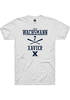 Isaac Wachsmann  Xavier Musketeers White Rally NIL Sport Icon Short Sleeve T Shirt