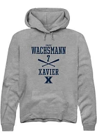 Isaac Wachsmann  Rally Xavier Musketeers Mens Graphite NIL Sport Icon Long Sleeve Hoodie