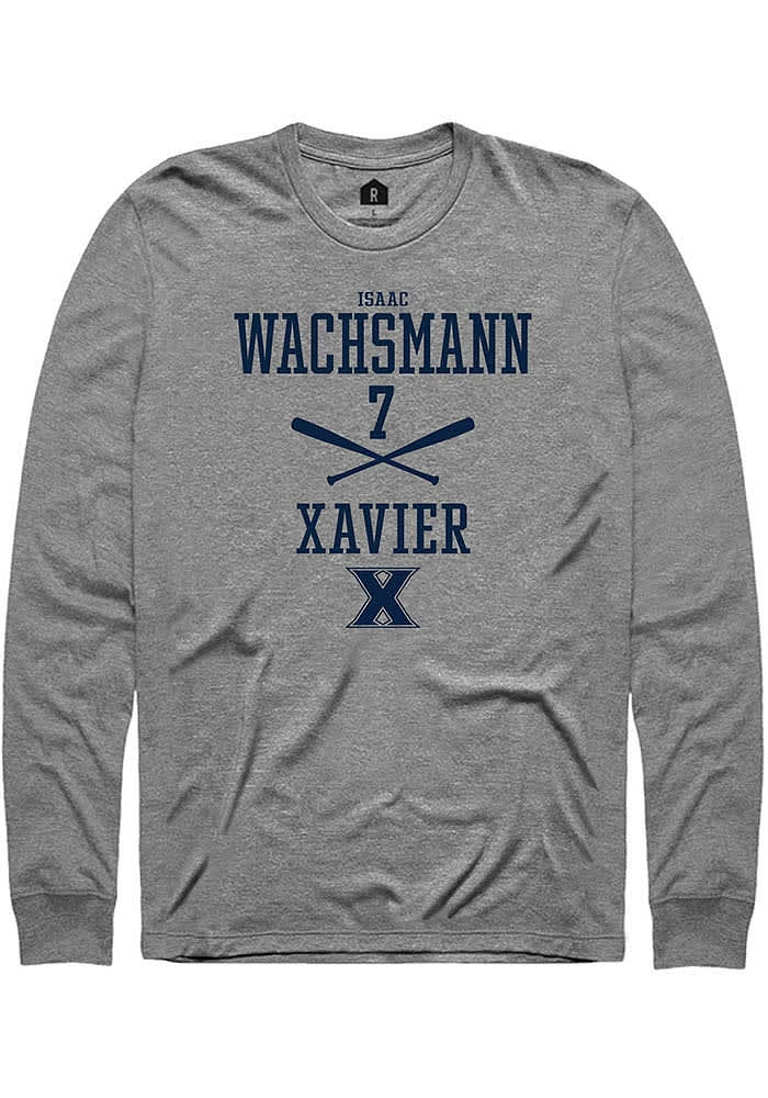 Isaac Wachsmann  Xavier Musketeers Graphite Rally NIL Sport Icon Long Sleeve T Shirt