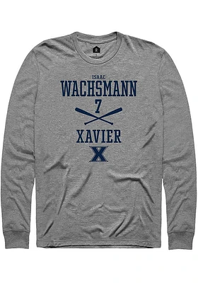 Isaac Wachsmann  Xavier Musketeers Graphite Rally NIL Sport Icon Long Sleeve T Shirt