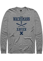 Isaac Wachsmann  Xavier Musketeers Graphite Rally NIL Sport Icon Long Sleeve T Shirt