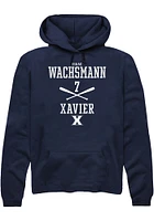 Isaac Wachsmann  Rally Xavier Musketeers Mens Navy Blue NIL Sport Icon Long Sleeve Hoodie