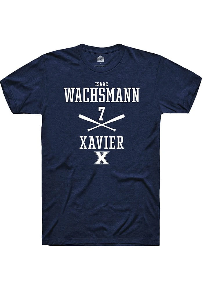 Isaac Wachsmann  Xavier Musketeers Navy Blue Rally NIL Sport Icon Short Sleeve T Shirt