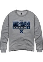 Isaac Wachsmann  Rally Xavier Musketeers Mens Graphite NIL Stacked Box Long Sleeve Crew Sweatshirt