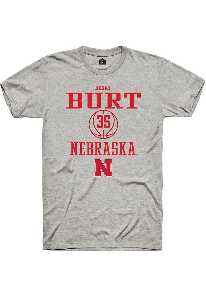 Henry Burt Nebraska Cornhuskers Ash Rally NIL Sport Icon Short Sleeve T Shirt