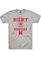 Henry Burt  Nebraska Cornhuskers Ash Rally NIL Sport Icon Short Sleeve T Shirt
