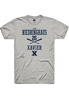 Jack Niedringhaus  Xavier Musketeers Ash Rally NIL Sport Icon Short Sleeve T Shirt