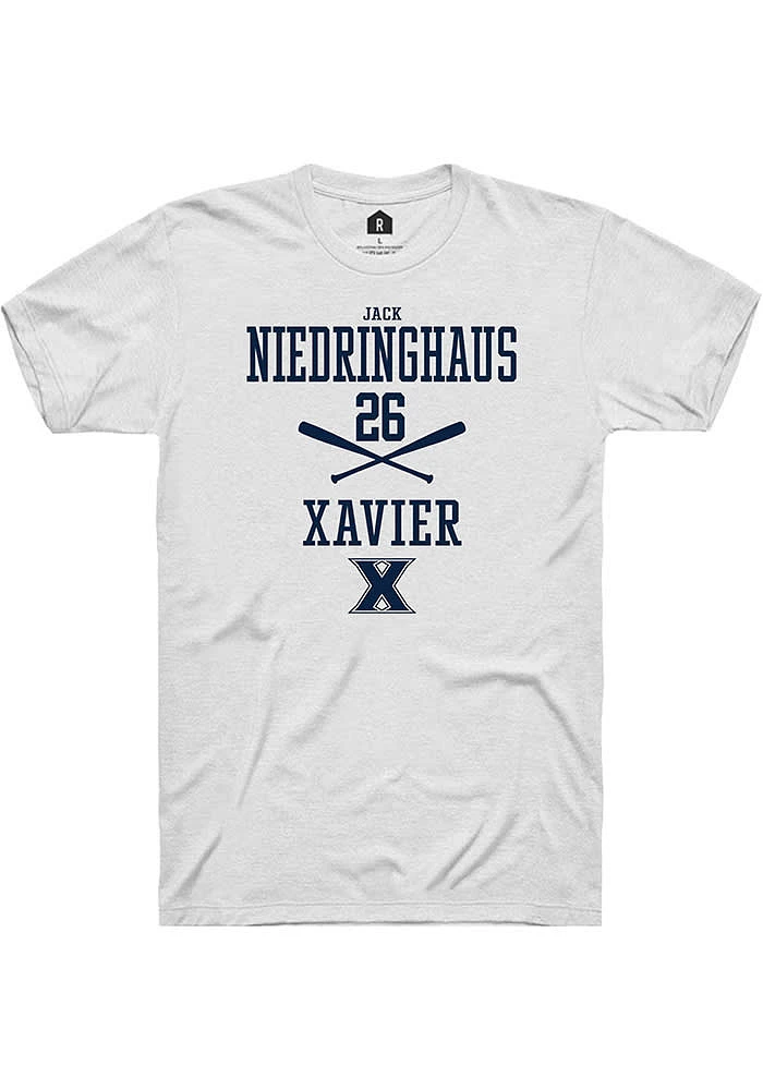 Jack Niedringhaus  Xavier Musketeers White Rally NIL Sport Icon Short Sleeve T Shirt