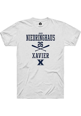 Jack Niedringhaus  Xavier Musketeers White Rally NIL Sport Icon Short Sleeve T Shirt