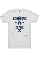 Jack Niedringhaus  Xavier Musketeers White Rally NIL Sport Icon Short Sleeve T Shirt