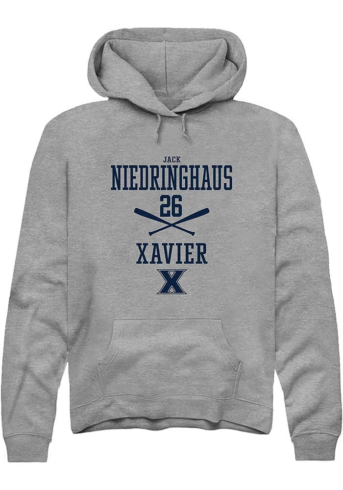 Jack Niedringhaus  Rally Xavier Musketeers Mens Graphite NIL Sport Icon Long Sleeve Hoodie