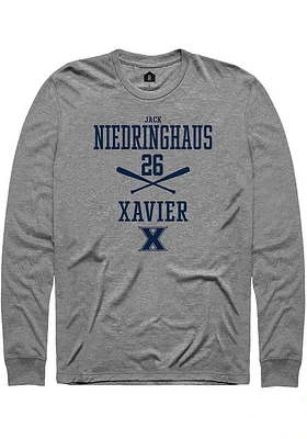 Jack Niedringhaus  Xavier Musketeers Graphite Rally NIL Sport Icon Long Sleeve T Shirt