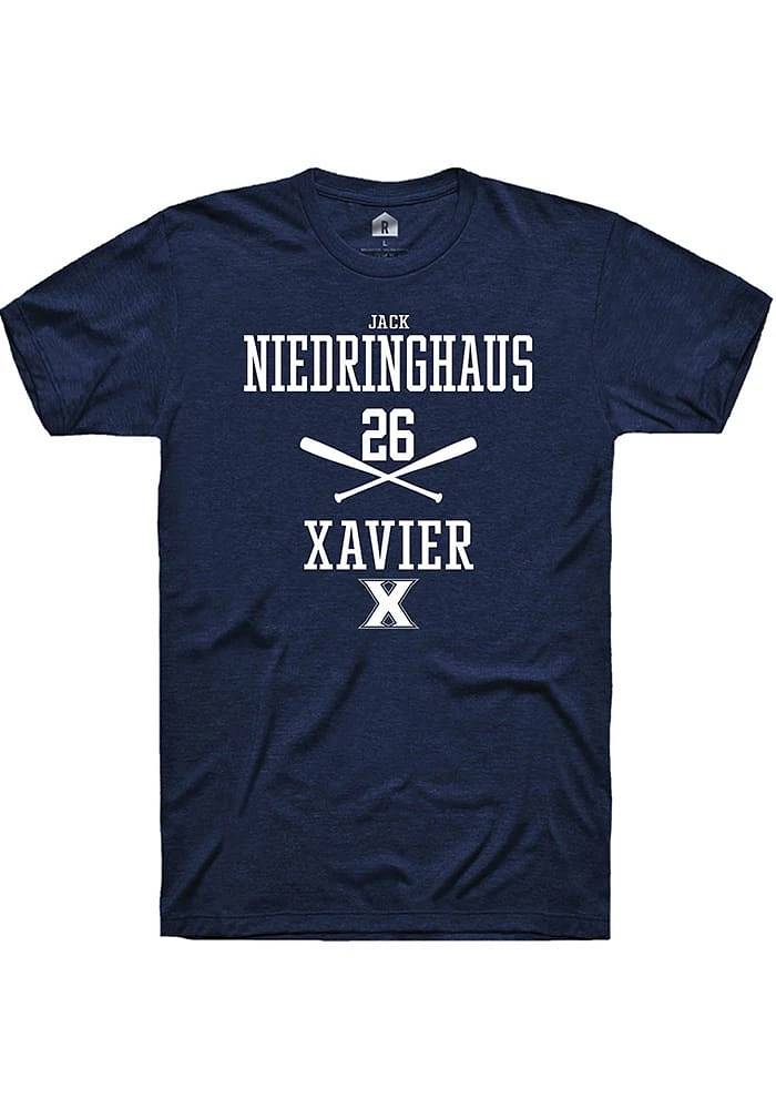 Jack Niedringhaus  Xavier Musketeers Navy Blue Rally NIL Sport Icon Short Sleeve T Shirt